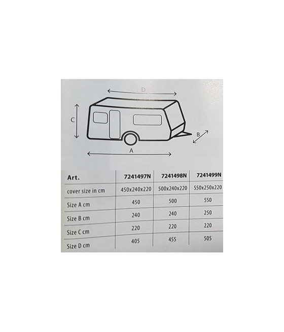 Copertura Camper Cover 12M 500 - 550 cm