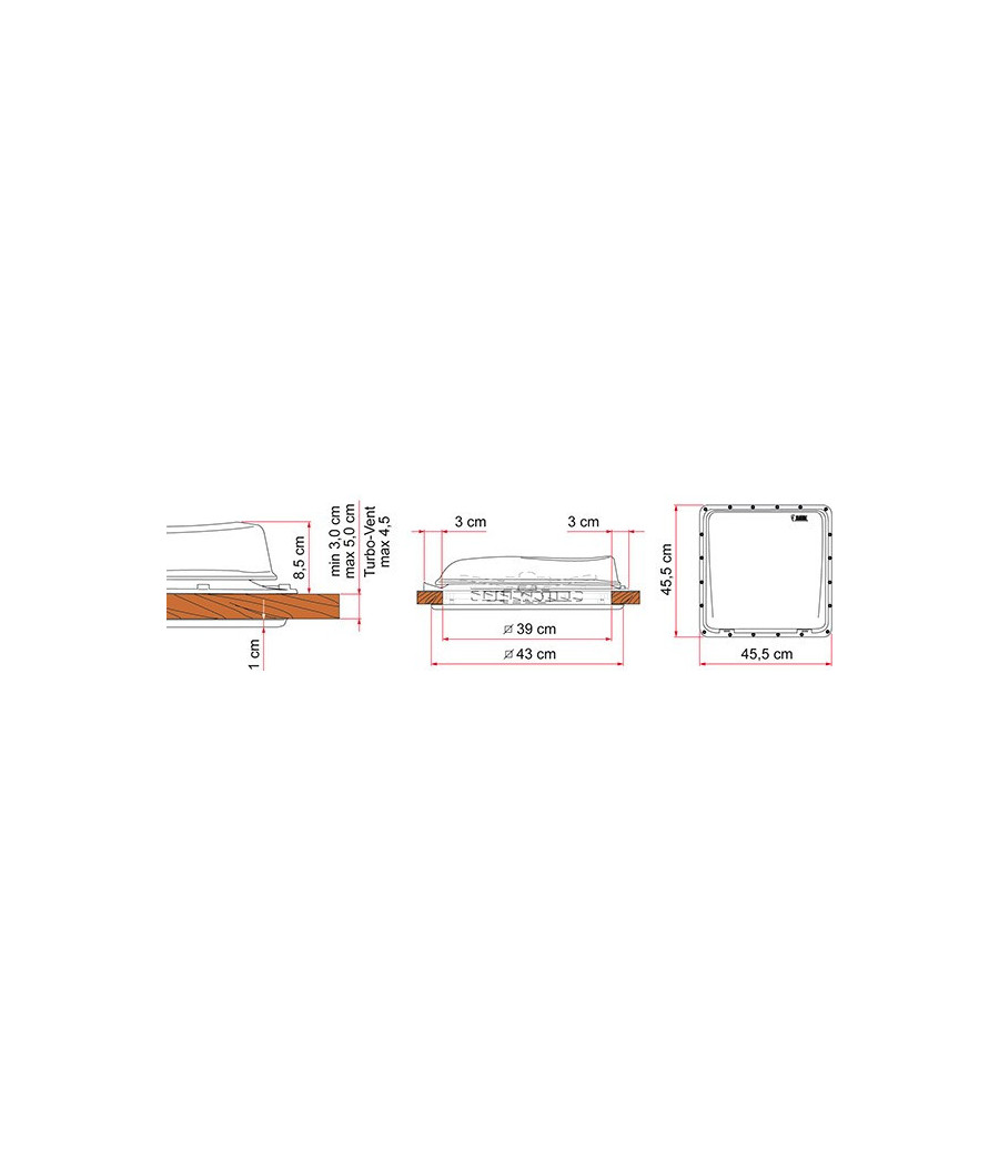 oblò camper 40x40 vent White Fiamma