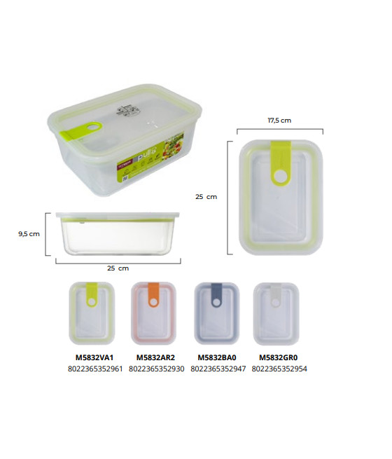 Contenitore ERMETICO per alimenti 2,3 l ARANCIO OMADA PULL BOX CHEF