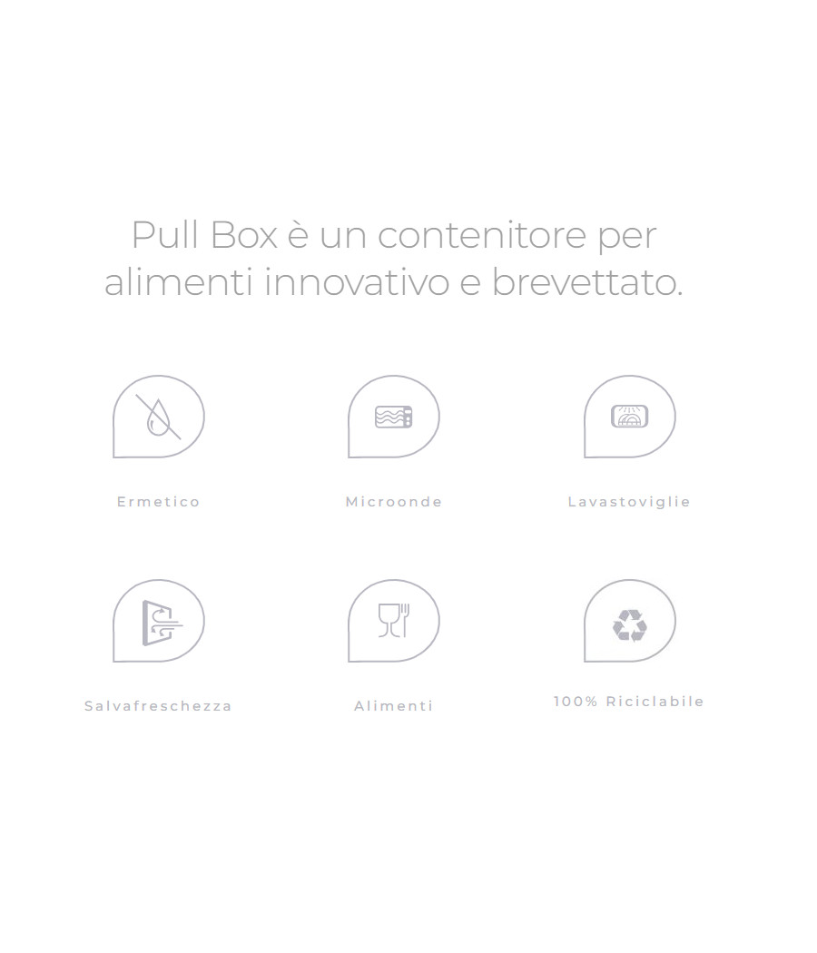 Contenitore ERMETICO per alimenti quadrato GRIGIO OMADA PULL BOX 1 L